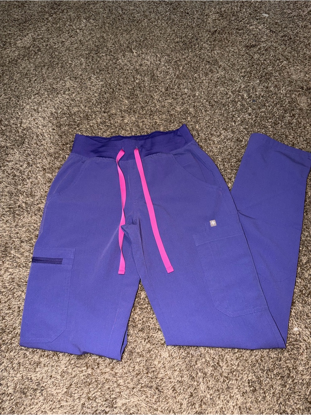 Figs Yola Skinny Scrub Pants with Pink Drawstring xxs/tall